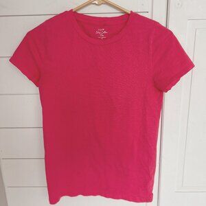 J crew slub cotton tee - bubble gum pink - soft cotton crew neck